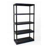 Gracious Living 5 Shelf Tier Light Duty Indoor and Garage Storage Shelf, Black