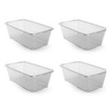 Life Story - Rectangular Clear Plastic Storage Shoe Box, 4 Pack