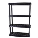 Gracious Living 4-Tier Shelf Medium Duty Indoor Garage Storage Shelves, Black