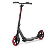 LaScoota Premium Teen Adult Folding Kick Scooter for Age 8 Year and Up, Red
