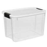 Sterilite 1985 30Quart Ultra Latch Storage Box with White Lid & See-Through Base 6 totes only 1 lid
