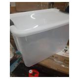 Sterilite 1985 30Quart Ultra Latch Storage Box with White Lid & See-Through Base 6 totes only 1 lid