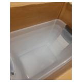Sterilite 1985 30Quart Ultra Latch Storage Box with White Lid & See-Through Base 6 totes only 1 lid
