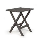 Camco Large Adirondack Portable Outdoor Folding Side Table, Perfect For The Beach, Camping, Picnics, Cookouts and More, Weatherproof and Rust Resistant - Charcoal (51885)