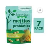 (7 PACK) BEECH - NUT MELTIES WITH PROBIOTICS PEAR MANGO SPINACH & YOGURT TODDLER SNACK 1 OZ POUCH