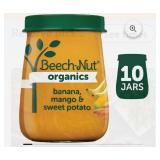 (10) BEECH-NUT ORGANICS STAGE 2 BANANA MANGO & SWEET POTATO BABY FOOD 4 OZ JARS