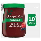 (10) Beech-Nut Naturals Stage 2, Apple & Blackberries Baby Food, 4 oz Jar