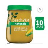 (10) Beech-Nut Naturals Stage 2, Sweet Corn & Green Beans Baby Food, 4 oz Jar