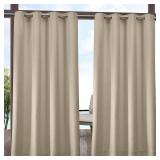 ATI Home Indoor/Outdoor Solid Cabana Grommet Top Curtain Panel Pair Retail $33.99