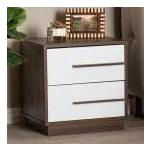 Baxton Studio Mette Mid-Century Modern Two-Tone White and Walnut Finished 2-Drawer Wood Nightstand -Retail $116.99