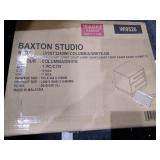 Baxton Studio Mette Mid-Century Modern Two-Tone White and Walnut Finished 2-Drawer Wood Nightstand -Retail $116.99