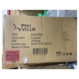 MF Studio Outdoor Chairs Set of 2, Iron Metal Dining 300 LBS Weight Capacity Patio Bistro Chairs with Armrest,Black