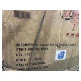 Donat Swivel Recliner with Tufted Back Navy -Retail $349.65