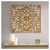 Madison Park Gold Medallion Gold 3 Piece Canvas Set Medallion 3D Design Retail:$103.99