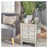 Lucretia Mirrored 3-Drawer Cabinet Table by Christopher Knight Home Retail: $246.99
