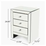 Lucretia Mirrored 3-Drawer Cabinet Table by Christopher Knight Home Retail: $246.99