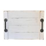 Farmhouse Noodle Board Rustic Wood Stove Top Cover with Handles - Antique White Retail: $96.99