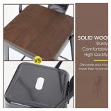 MF Studio Vintage Set of 4 Industrial Styled Bar Stools, Metal Indoor Outdoor Dining Kitchen Cafe Side Stool Chairs (Glossy Black) -Retail $229.99