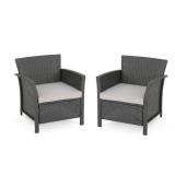 St Lucia 2pc Wicker Club Chairs - Gray - Christopher Knight Home Retail: $339.99
