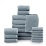 The Welhome 18-Piece Franklin Towel Set - Dusty Blue Retail: $147.49