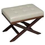Porch & Den Palmer Cream & Walnut X Large Ottoman -Retail 129.99