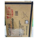 Porch & Den Palmer Cream & Walnut X Large Ottoman -Retail 129.99