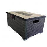 Auburn Dark Brown Woven Gas Fire Pit Table -Retail $309.99