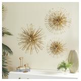 Studio 350 Metal Gold Wll Decor Set of 3, 16 inches, 20 inches, 24 inches D- Retail:$91.93