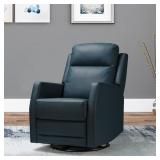 Donat Swivel Recliner with Tufted Back Navy -Retail $349.65