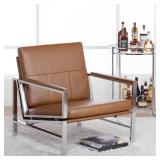 Strick & Bolton Regina Leather Chair - Brown Retail $339.99