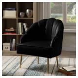 Naomi Velvet Wingback Accent Chair with Metal Legs Retail:$255.49
