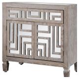 Stylecraft Home Collection 2 Door, 1 Drawer Wooden Cabinet with Mirror Design -Retail $519.97
