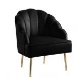 Naomi Velvet Wingback Accent Chair with Metal Legs Retail:$255.49