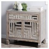 Stylecraft Home Collection 2 Door, 1 Drawer Wooden Cabinet with Mirror Design -Retail $519.97