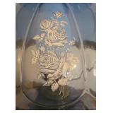 Vintage Blue Glass Victorian Style 3 Way Lamp 26" Tall