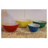 Vintage Pyrex Bowl Set in Primary Colors (colors are very bright)