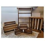 Wooden Crates and Shelf