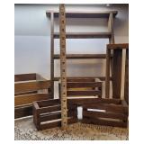 Wooden Crates and Shelf