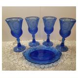 Fostoria Blue Glass (Exclusive Design by Avon), Design of George and Martha Washington