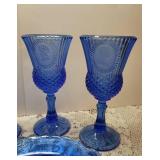 Fostoria Blue Glass (Exclusive Design by Avon), Design of George and Martha Washington