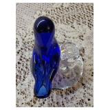 1999 Leo Ward Cobalt Blue Bluebird of Happiness and Decorative Vase