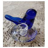 1999 Leo Ward Cobalt Blue Bluebird of Happiness and Decorative Vase