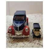 1940 Ford Pepsi Cola Metal and Plastic Truck Bank by Golden Wheel Diecast and Small Pepsi Cola Truck by Golden Wheel Diecast