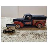 1940 Ford Pepsi Cola Metal and Plastic Truck Bank by Golden Wheel Diecast and Small Pepsi Cola Truck by Golden Wheel Diecast