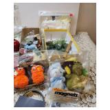 Craft Supplies (wooden balls, magnets, and floral items)