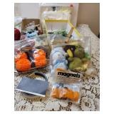 Craft Supplies (wooden balls, magnets, and floral items)