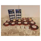 Tea Lights and Red Glass Holders