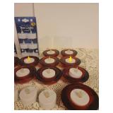 Tea Lights and Red Glass Holders