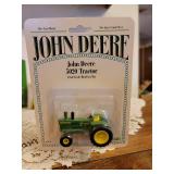 NIB John Deere 5020 Tractor 1/64 Scale Diecast Metal, NIB John Deere 4WD Pickup with Tractor and Trailer 1/64 Scale Diecast Metal, NIB John Deere 1958 Model "630LP" Tractor 1/43 Scale Diecast Metal, a