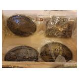 7 Railroad Savings New Belt Buckles 1982-1988 and Vogts Earth Moving Belt Buckle